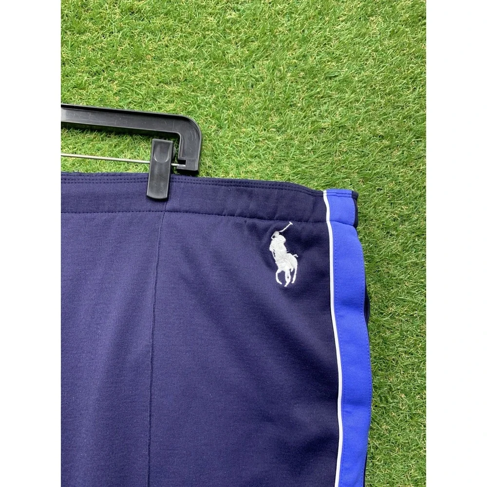 Polo Ralph Lauren Sweatpants Mens XL Blue Striped Ankle Zip Big Pony Track 90s